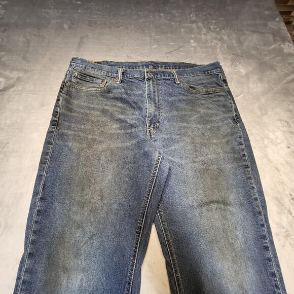 Levis 541 Jeans Mens 38x28 Medium Wash Denim Stretch Straight Leg Thrashed - Picture 2 of 12